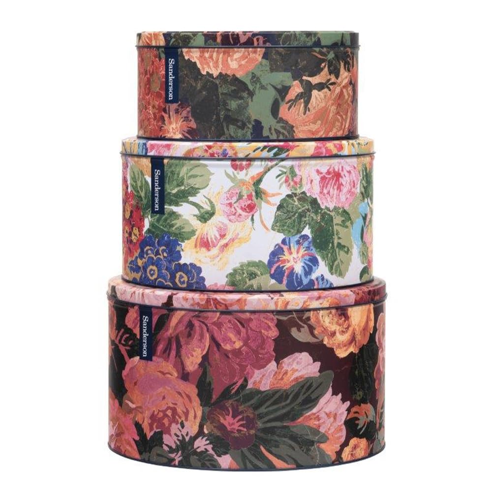 elite Sanderson - Very Rose & Peony Set of 3 Round Cake Tins 250(d) x 145mm, 225(d) x 120mm, 195(d) x 95mm