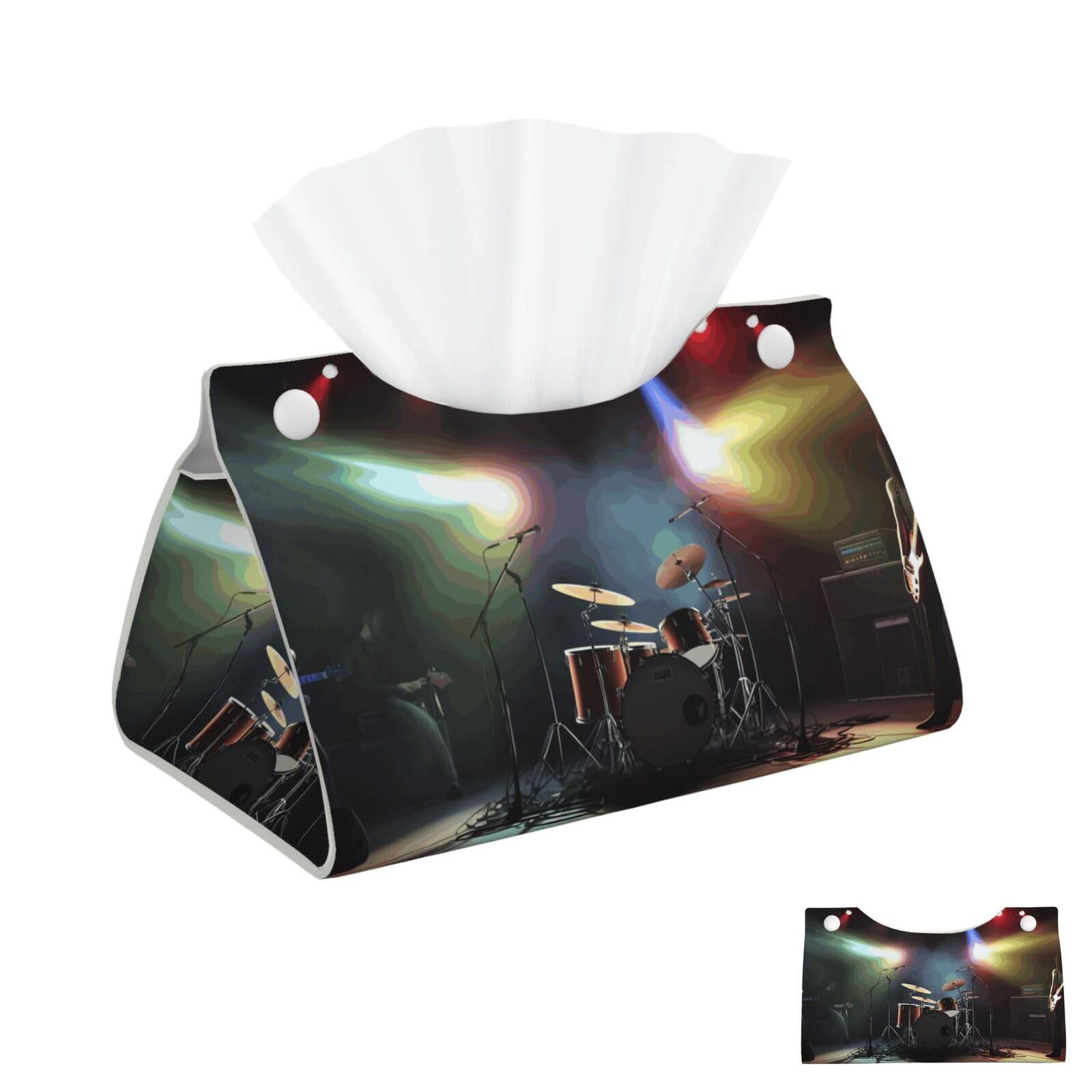 Rock Band Stage Tissue Box Cover Square Cube Boxes