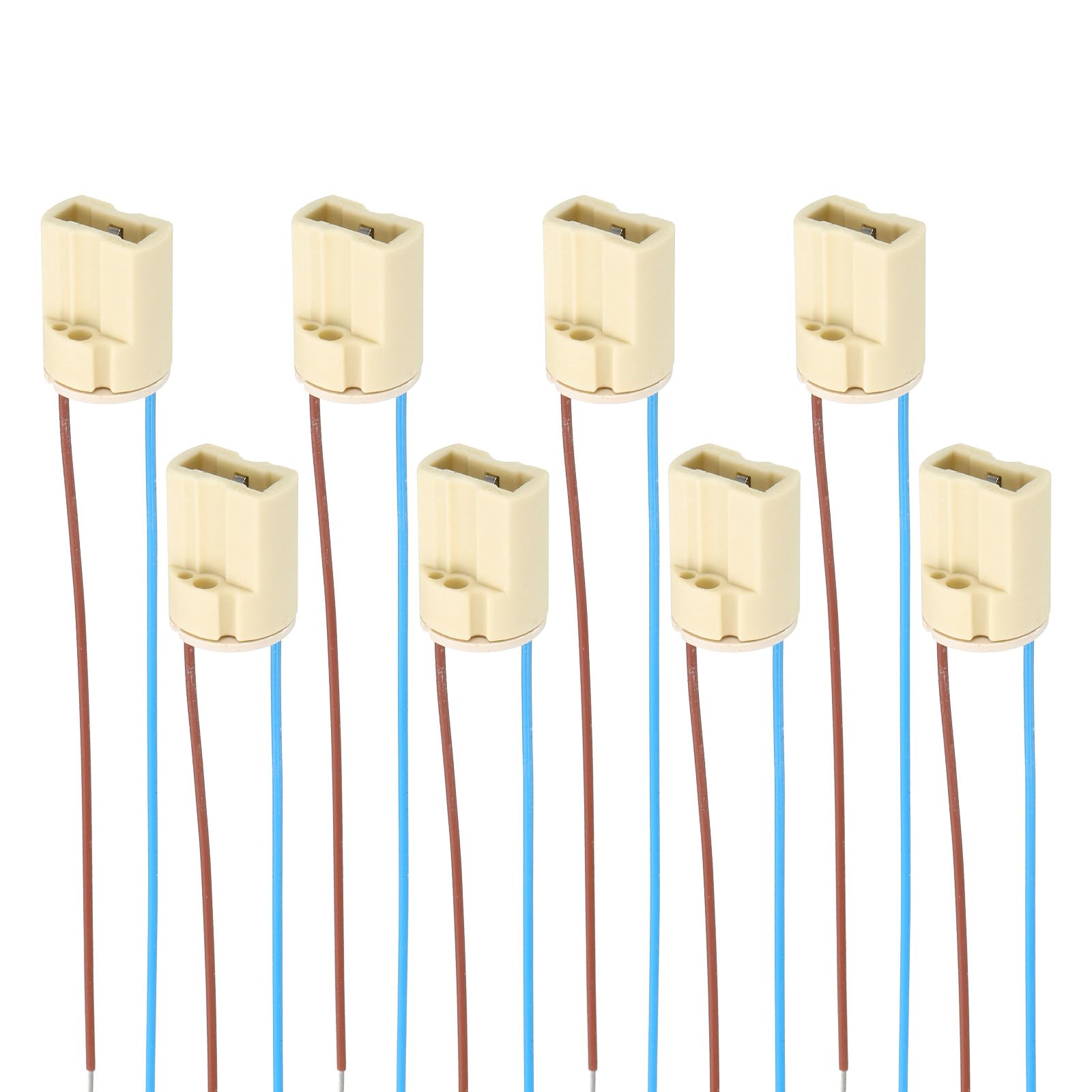 VIAPUICE G9 Lamp Holder Light Socket Base with Wire 5.9"18mm Dia 25mmH-8Pcs
