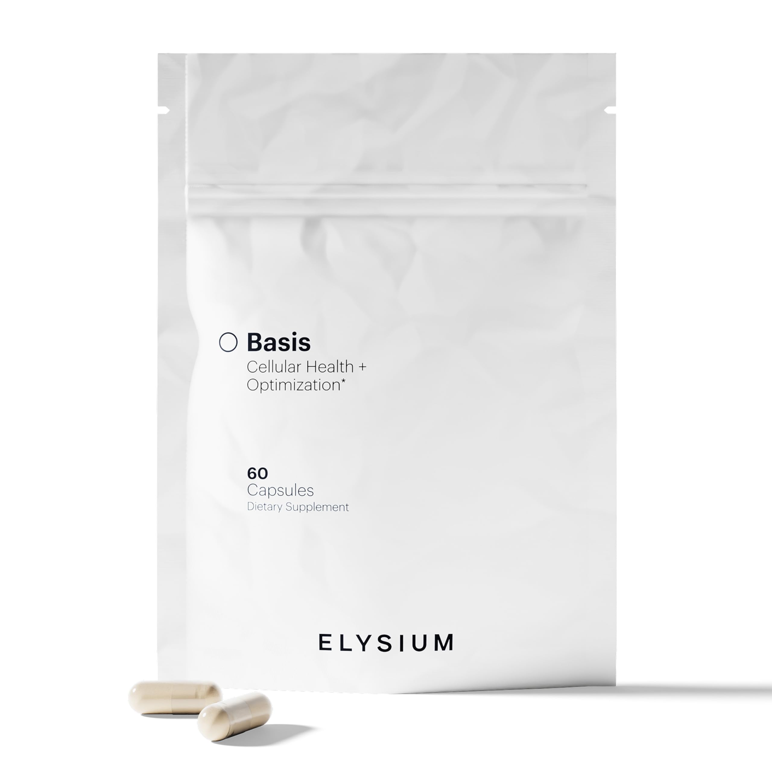 ELYSIUM Basis NAD Plus Supplement 30 Servings - with Nicotinamide Riboside 250mg and Pterostilbene 50mg - Healthy Aging Supplement & Cellular Energy