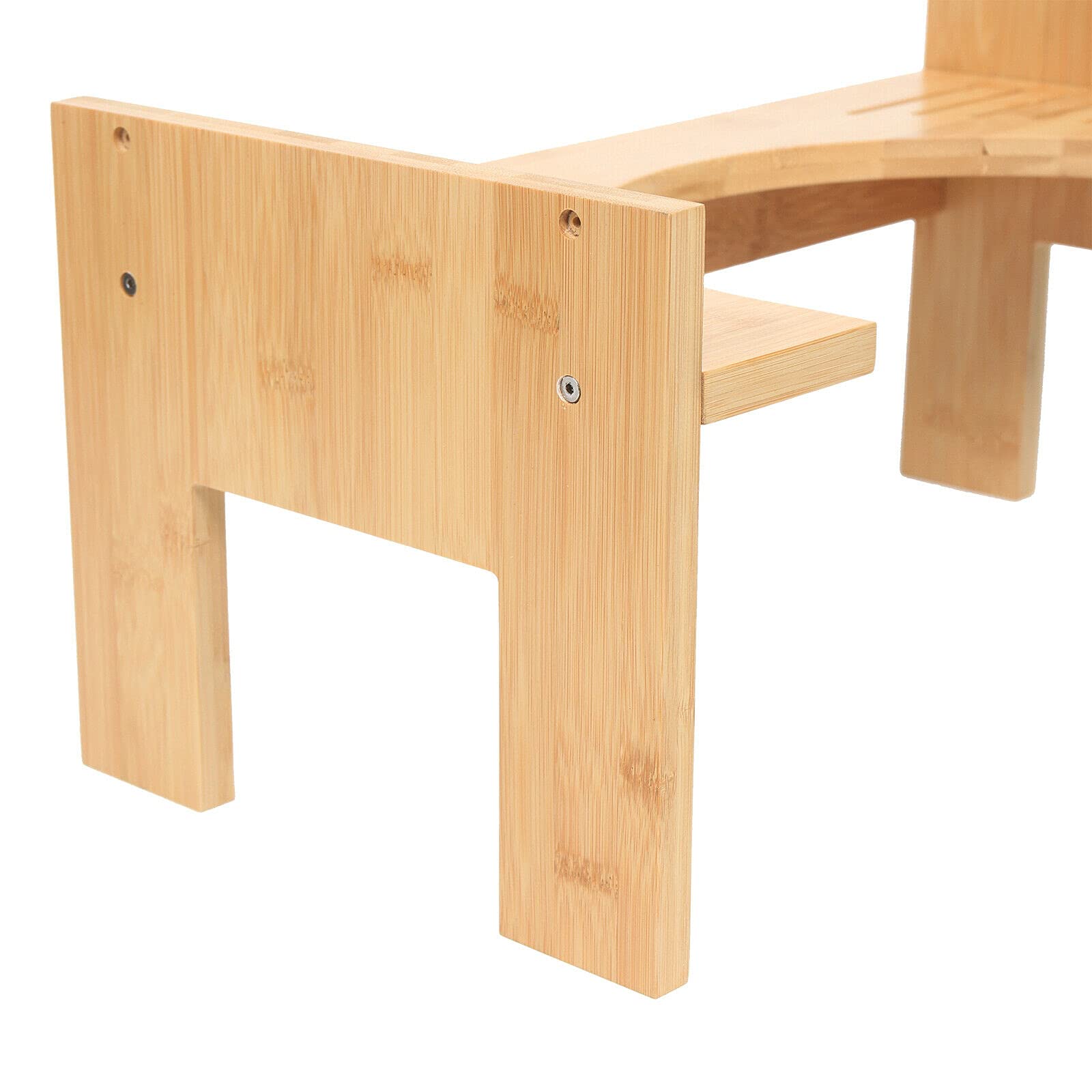 Taboret toaletowy z bambusa, podnóżek dla dzieci, pomoc w toalecie, regulacja wysokości 17-22 cm, antypoślizgowy podnóżek WC