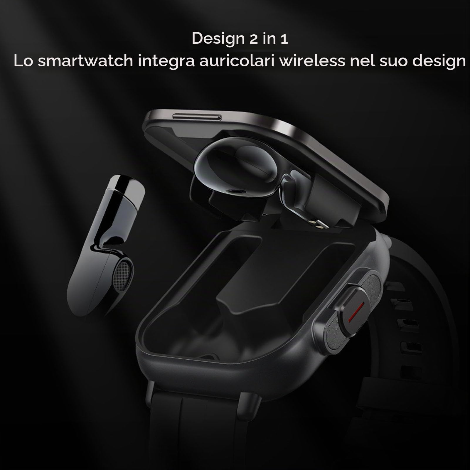 Smartwatch 2 in 1 con Auricolare 5.3, NFC, modalità Sport, Orologio Fitness a Lunga Durata della Batteria per Telefoni, Notifiche di Messaggistica, Allarme