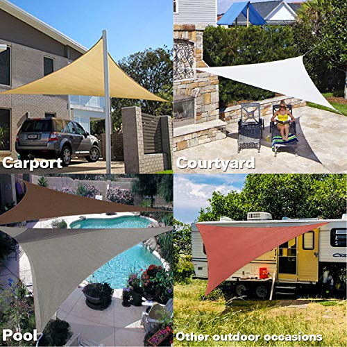 Image of KANAGAWA 12'X12'X17' Sun Shade Sail Rust Red Curved Triangle