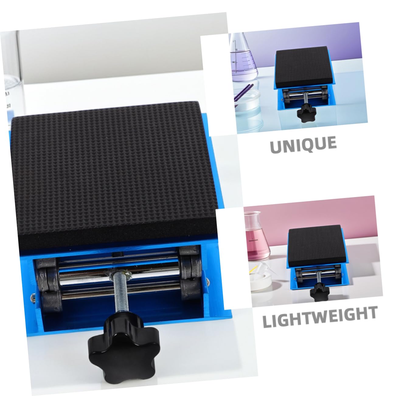 Veemoon Plataforma Elevadora de Laboratorio de Aluminio 15x15cm con Diseño Antideslizante y Amortiguación para Equipos Científicos y Experimentos