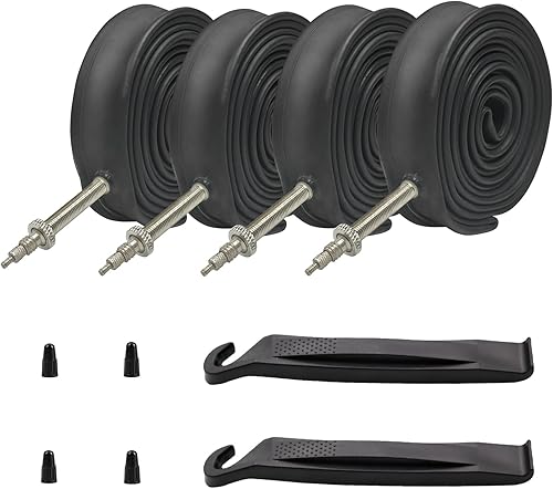 Tubos de bicicleta 4 paquetes 700x23 700x25C 1.890 in 3.150 in tubos interiores de bicicleta de carretera 622 Presta Valve