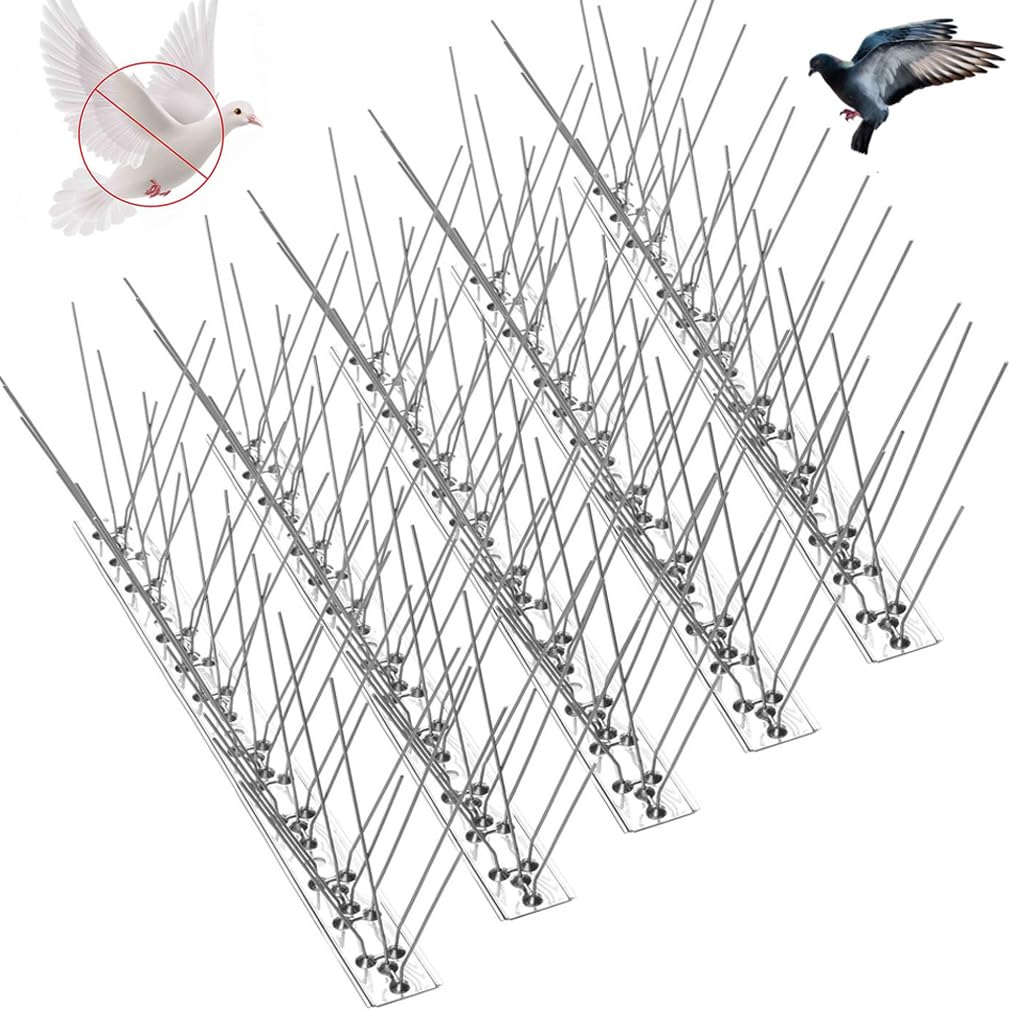 Picos para pájaros palomas y cuervos juego disuasorio de acero inoxidable para valla exterior