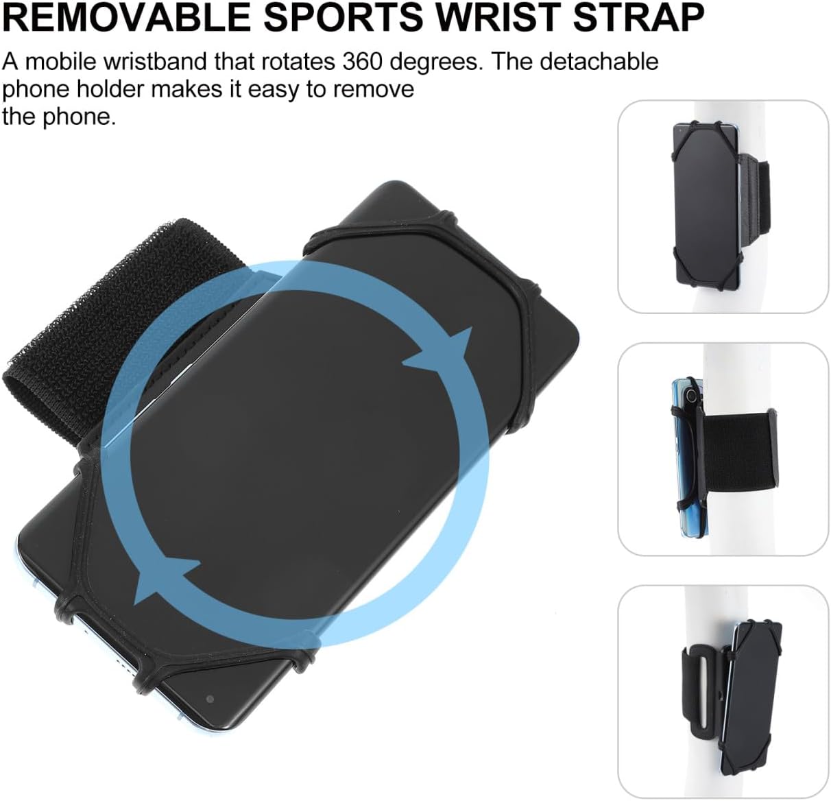 Running Walking Cycling Wristband Phone Holder Rotating Phone Stand for Bike Cellphone Hand Straps Comfortable Material