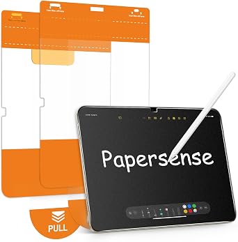 OMOTON PAPERSENSE Matte Screen Protector for iPad A16 11th 11 Inch 2025/10th Gen 10.9 Inch 2022, Paper-layer Tempered Glass with Easy Dust-free Install Tray, Apple Pencil Support, Anti-glare, 2 Pack