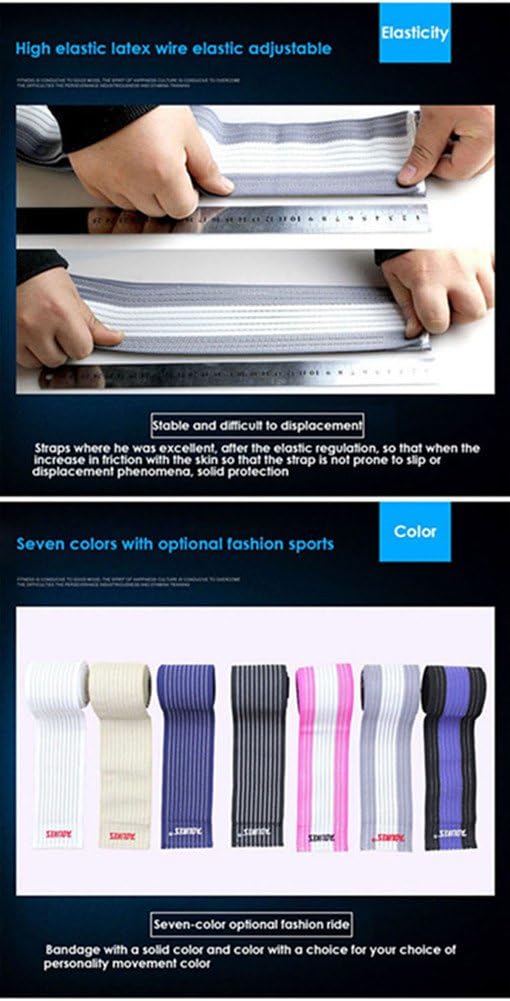 (1 Pair Elastic Calf Shin Compression Bandage Brace Thigh Leg Wraps Support for Sports