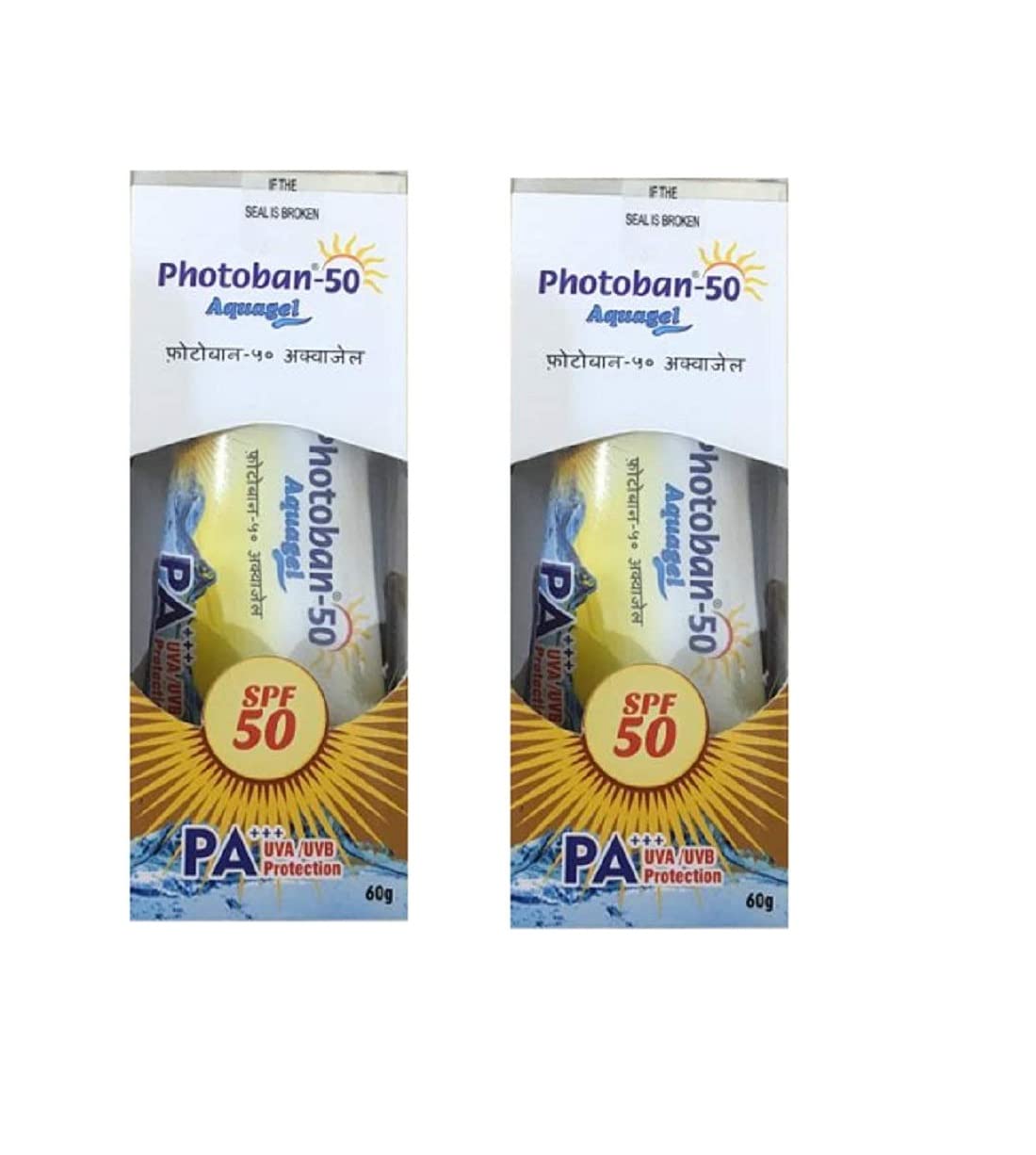 Breemetic PHOTOBAN-50 AQUAGEL SUNSCREEN 60GM PACK OF 2 MANAT