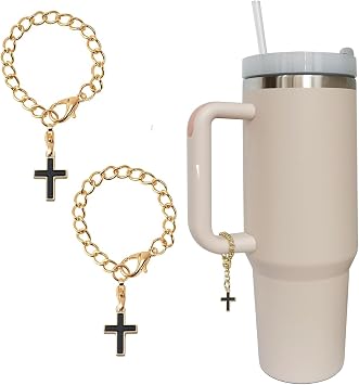 2 Pack Cross Charms for Stanley Cup Handle, Personalized Stanley Cup Accesories Cross Charm for 30 OZ or 40 OZ Tumbler with Handle