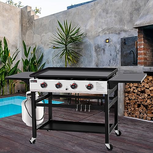 Royal Gourmet GB4002 4-Burner Propane Gas Griddle With Folding Side Tables, 36-Inch Flat Top Grill thumb #1