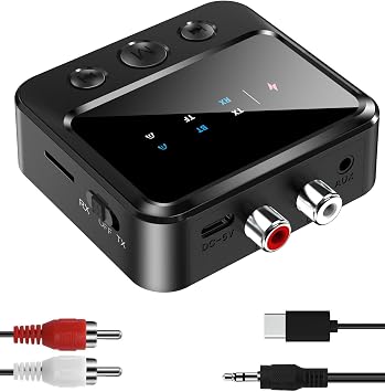 Bluetooth Audio Adapter for Home Stereo Aux RCA Dual Transmitter Receiver for TV Headphone