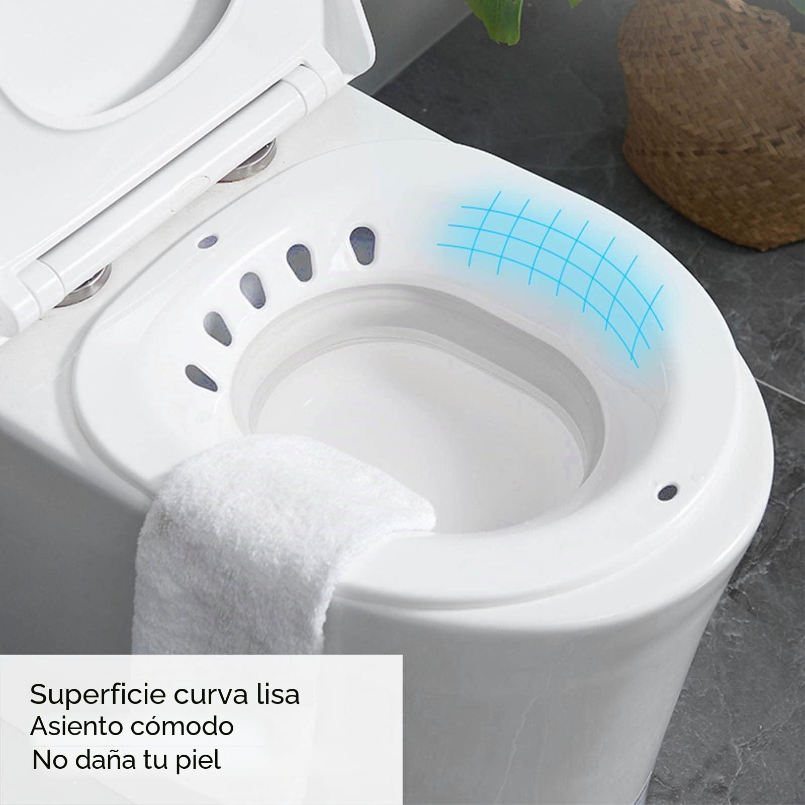 Jiawu Baño de Asiento para Inodoro, Baño de Asiento para Hemorroides y Cuidado Posparto, Lavabo Plegable a Prueba de Derrames con Enjuague, Color (#1), Modelo Jiawugrtxqn3zvi5207-11