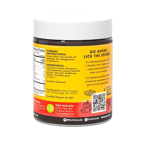 Miniatura 2 de Kokada Crema de coco, brownie (frascos de 11 onzas, paquete de 2 tarros)  Sin maní, aperitivo seguro para la escuela, ingredientes orgánicos,