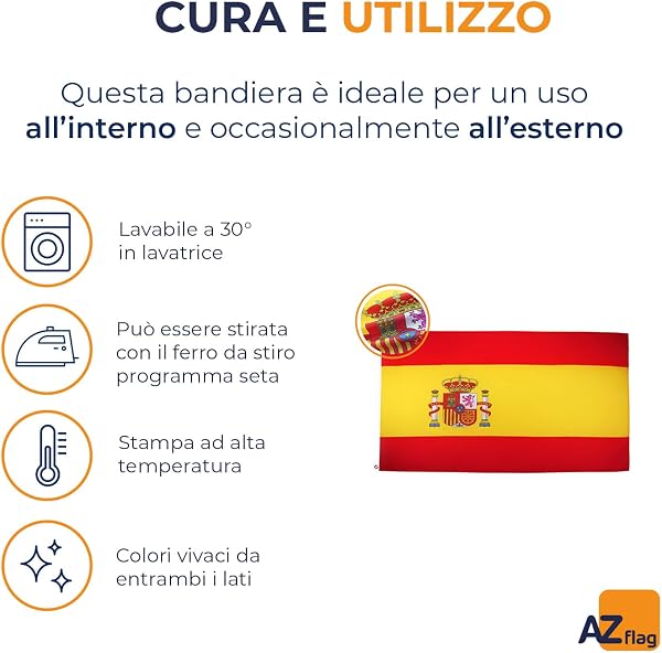 BANDIERA SPAGNA 90x60cm - BANDIERA SPAGNOLA 60 x 90 cm - AZ FLAG Spagna 90 cm x 60 cm - 4