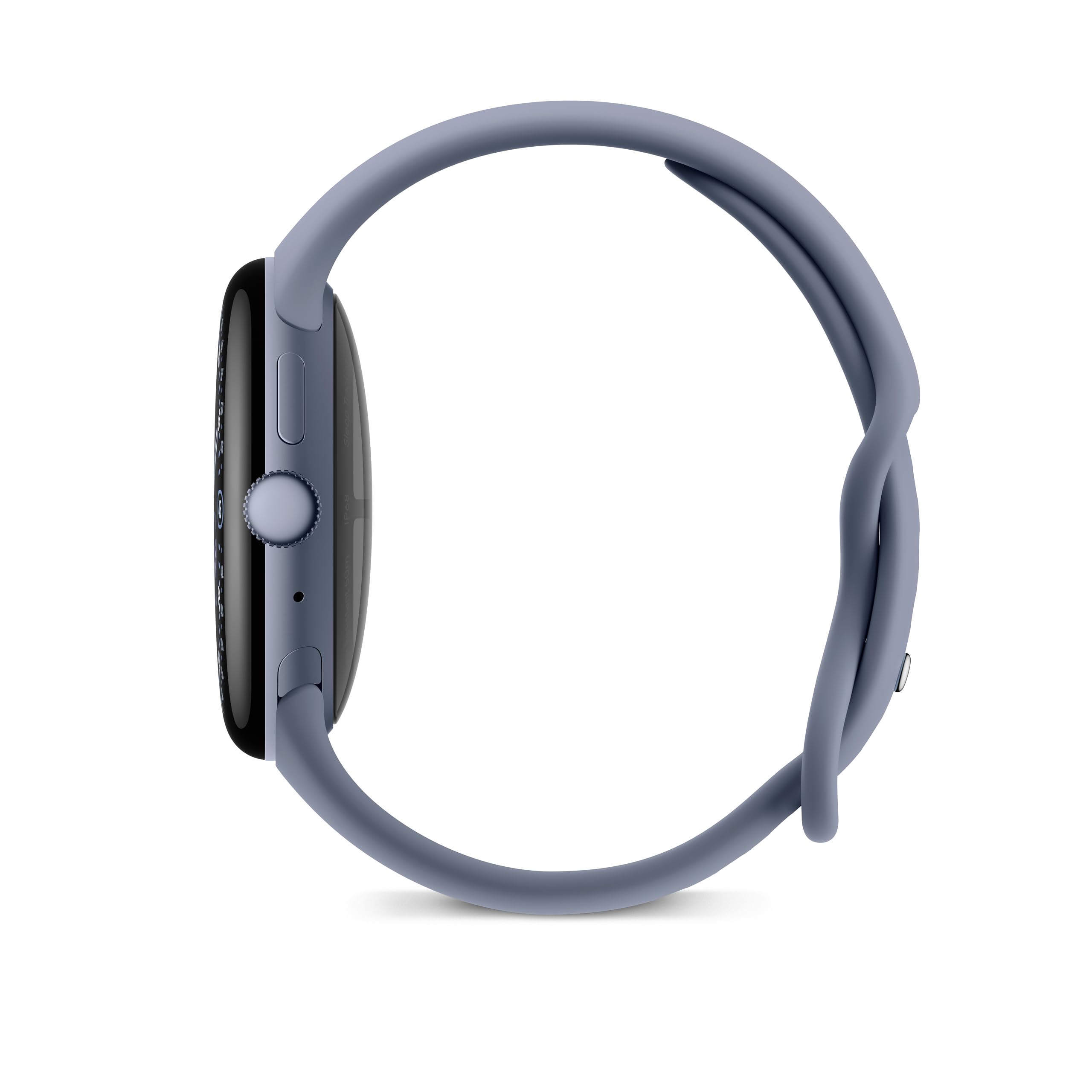 Google Pixel Watch 4 (45 mm) - Smartwatch Android con tracker per fitness e benessere, e assistente virtuale Gemini - Cassa in alluminio grigio argento - Cinturino sportivo grigio argento - LTE - Vista 3