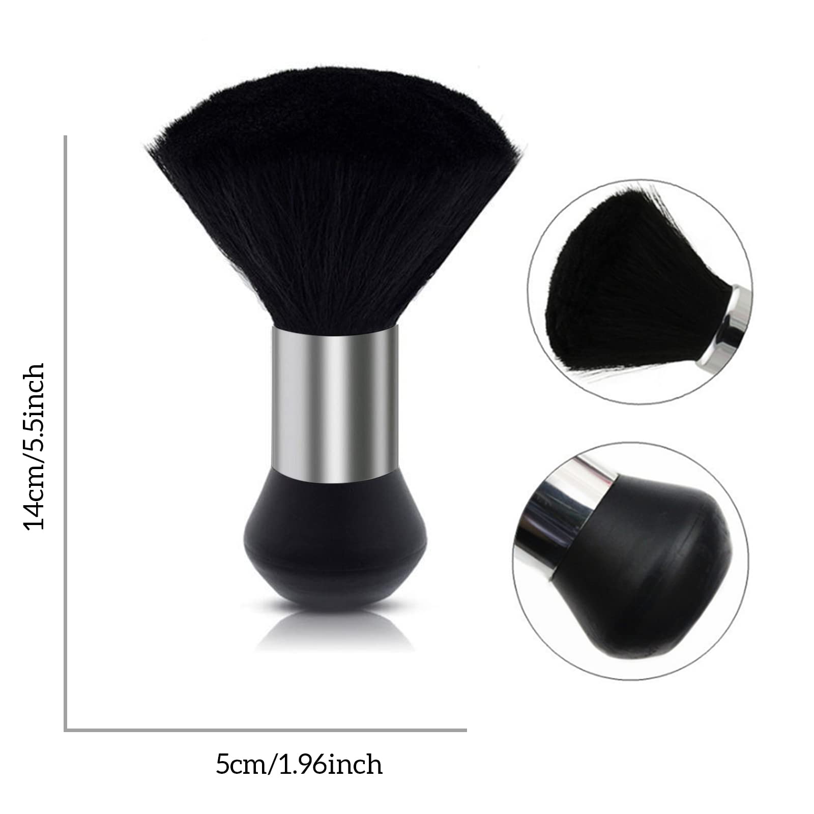 Pennello Parrucchiere,Barbiere Collo Spazzola,Pennello Pulizia,Pennello Collo Barbiere,Capelli Spazzare Spazzola,per Togliere i Residui di Capelli(Nero)
