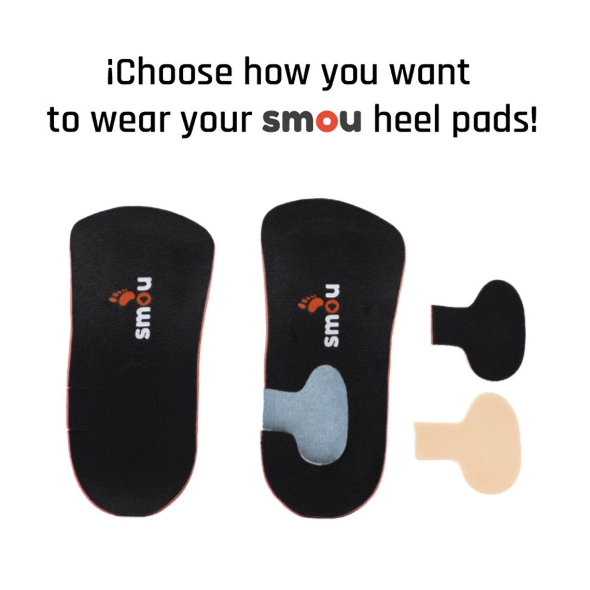 SMOU HEEL Plantilla Ortopédica corta/Talonera para Fascitis plantar y Espolón Calcaneo Hombre y Mujer | Soporte en el arco | Alivio de dolor en Talón | Patentado por Ortopedistas | 22 cm