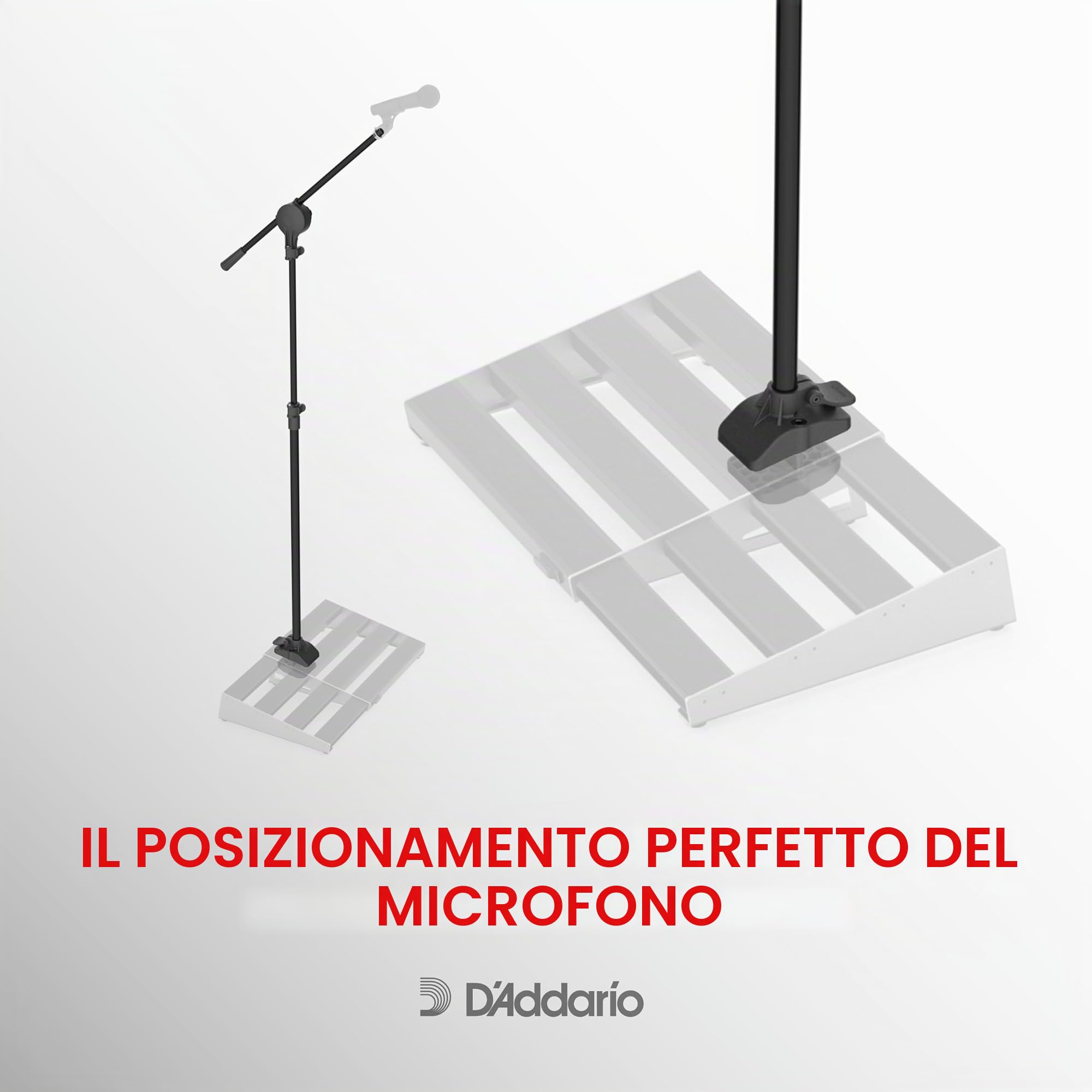 Asta microfonica per pedaliera D'Addario XPND - Accessori per pedaliere per chitarra - Compatibile con la pedaliera XPND 2 e la maggior parte delle pedaliere a doppio binario