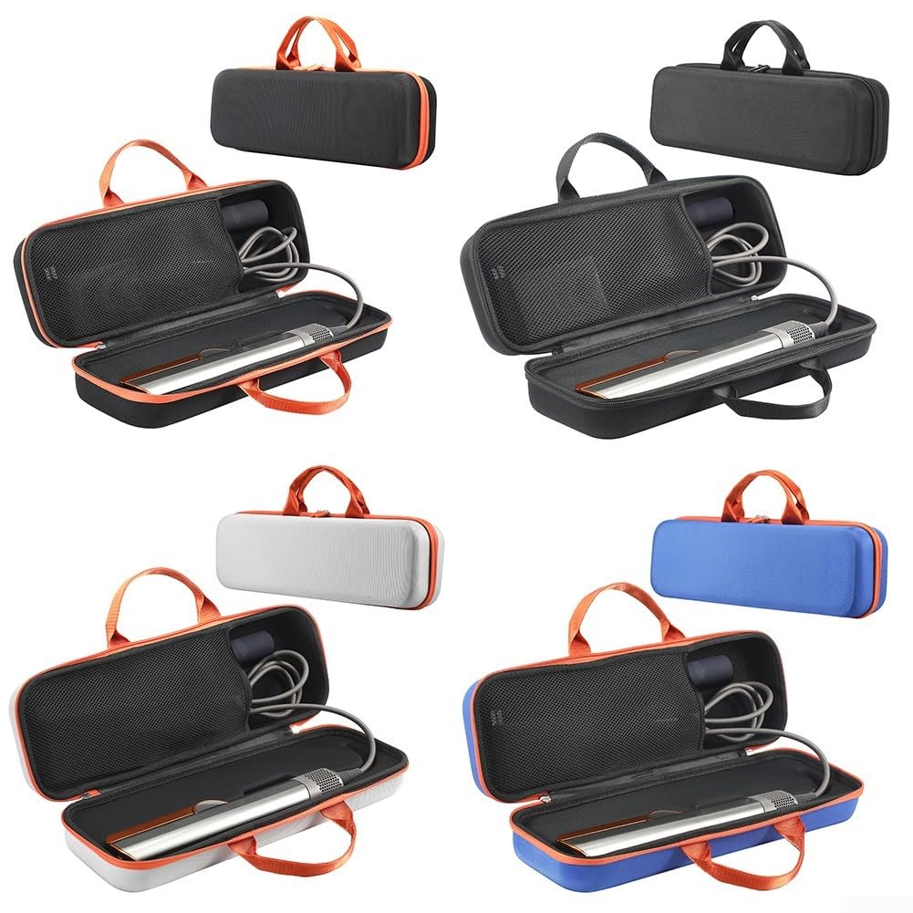 Funda rígida de EVA compacta para Dyson Airstrait HT01, organiza y protege tus accesorios alisadores de cabello (negro)