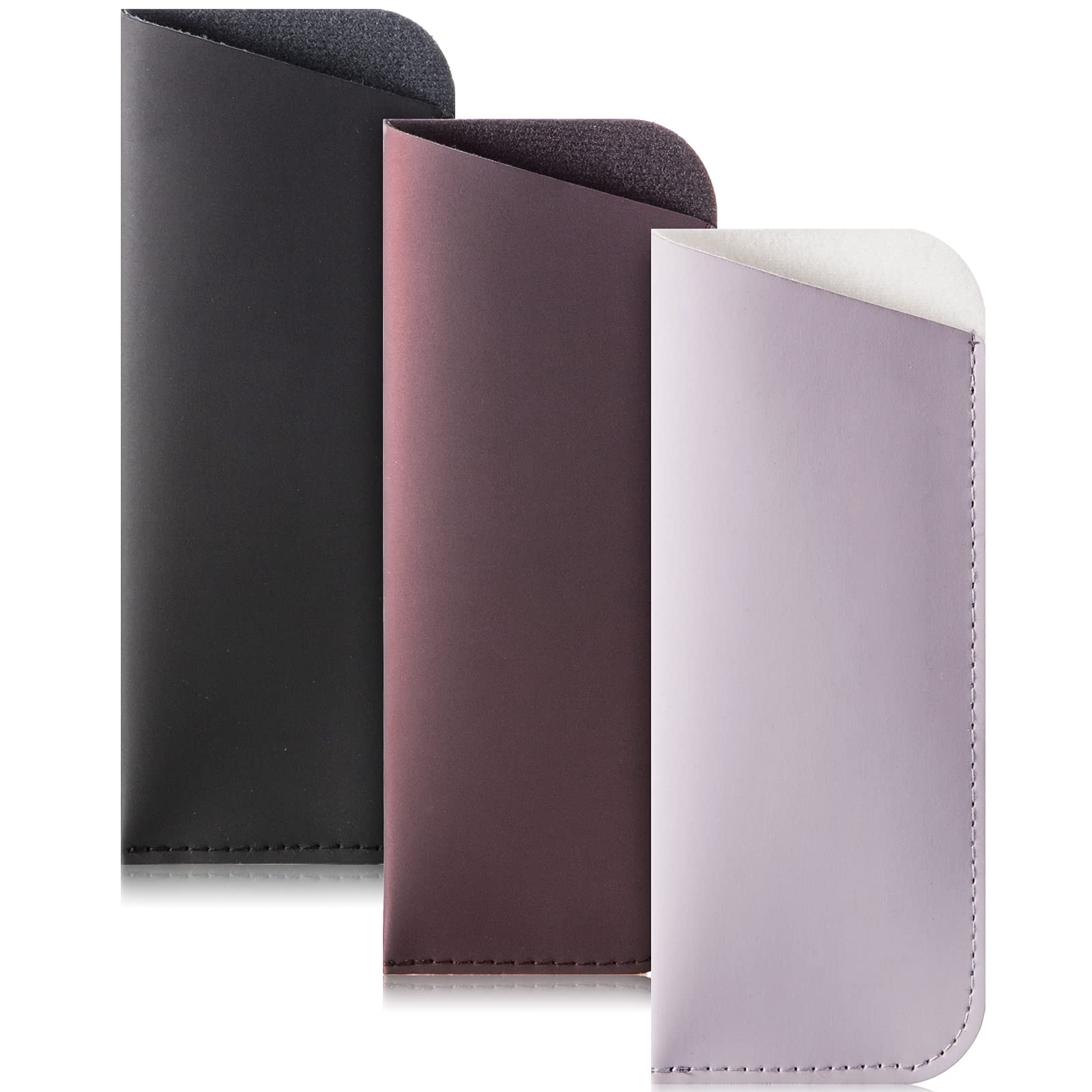TRIUMPH VISION Reading Glasses Pouch Eyeglass Sleeve Soft Case Slim 3 Pack