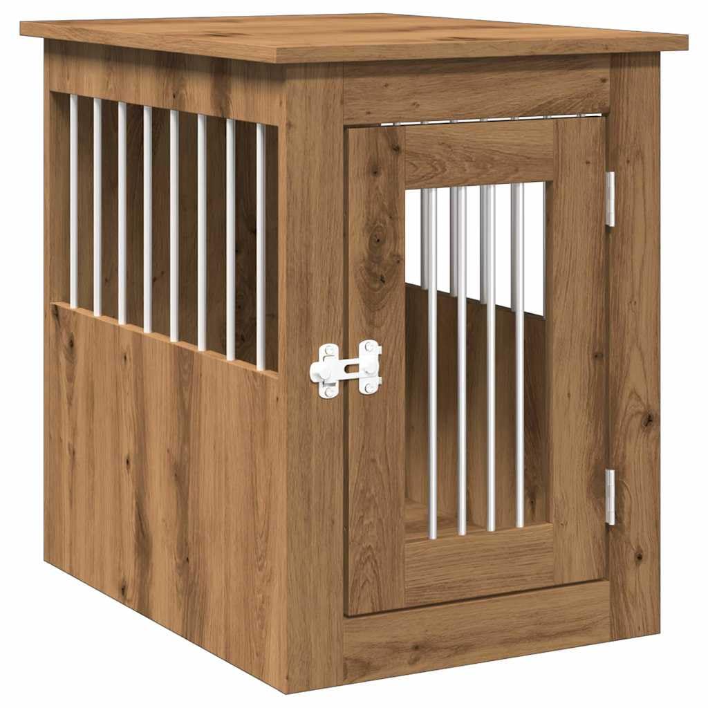 vidaXL Dog Crate Furniture Artisan Oak 45x62x59 cm Engineered Wood, dog kennel, dog crate, animal house, dog cage, dog shelter, pet cage โ image 1