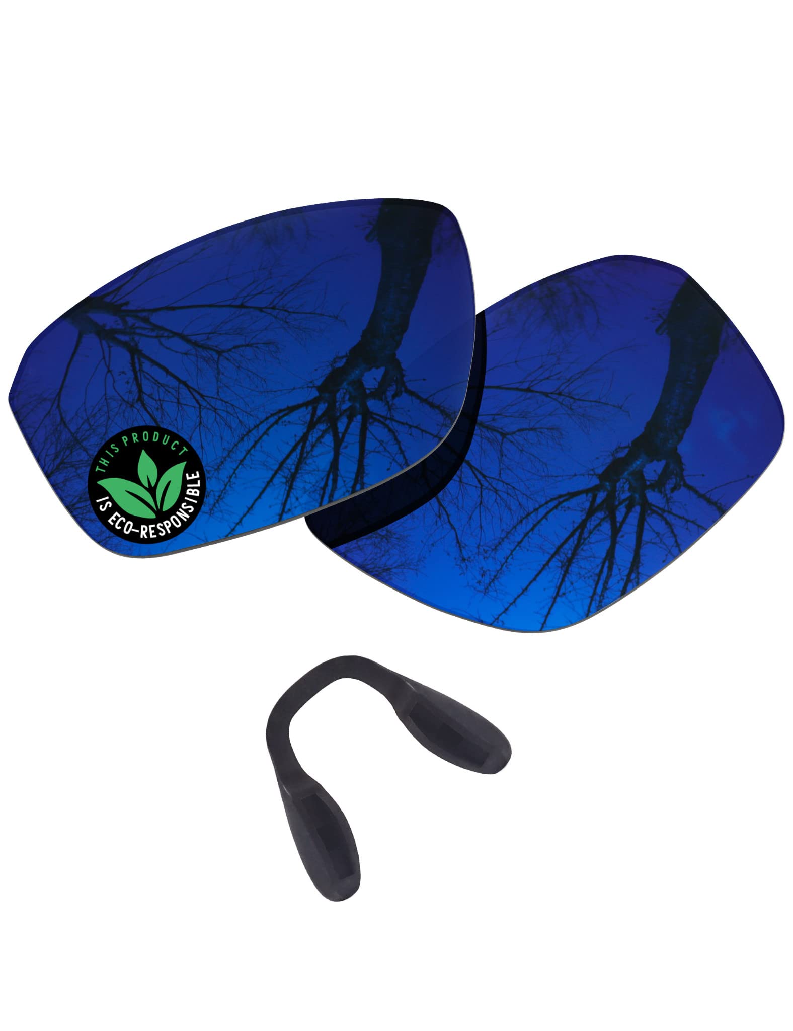 Raydi Polycarbonate Replacement Lenses & Nosepads for Oakley Split Shot OO9416 Rectangular Sunglasses