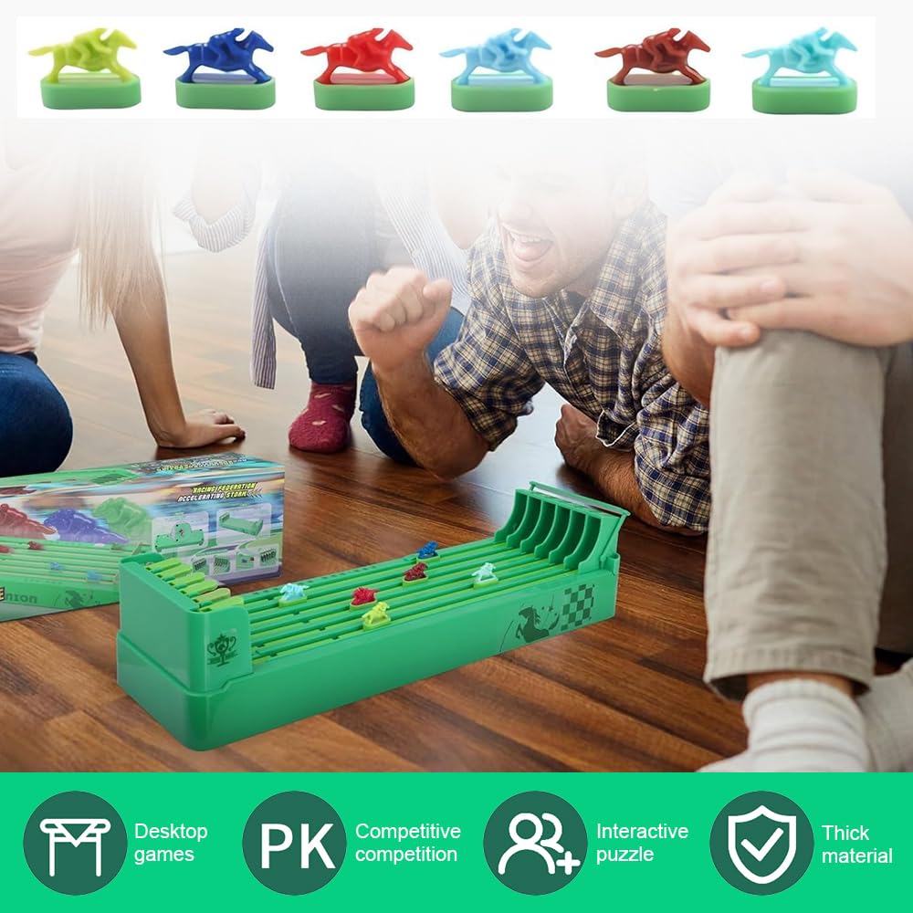 Pipihome Elektrisches Pferderennen-Spiel – Tischspiel Mit 6 Pferden, Per Knopfdruck, Fördert Reaktionszeit & Koordination – Für Familie & Kinder