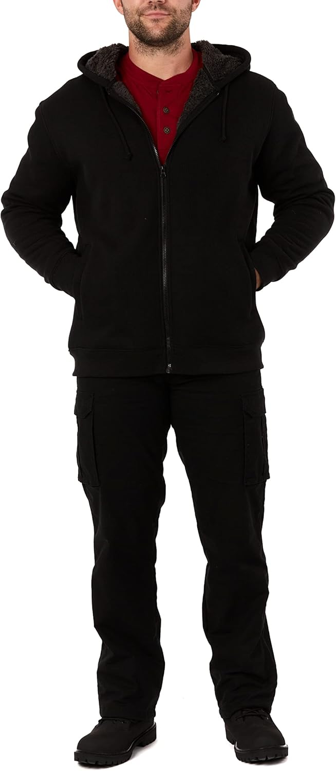 Smith's Workwear Mens Big Men's Sherpa-bonded Thermal Knit Hooded Jacket - Image 6