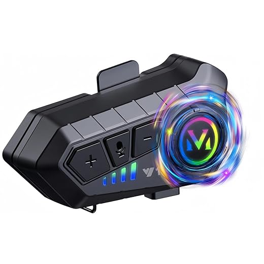 Motorcycle Helmet Bluetooth Headset Speakers with HiFi Sound,Noise Cancellation,1000mAh Battery,25 Hours Use,Boom Mircrophone,Easy to Install Use with Golves,IPX6 Waterproof,Voice Assistant