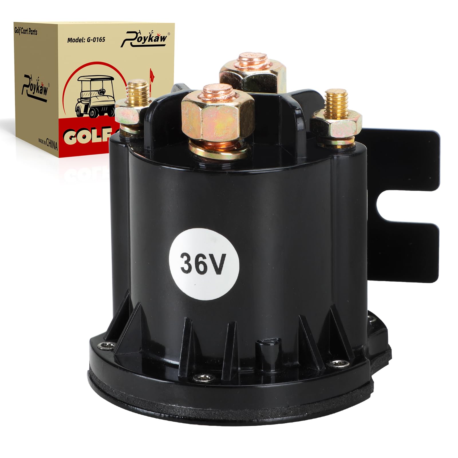 Roykaw Golf Cart Solenoid Replacement for EZGO RXV 2008-up Electric Models, 36V/150A /4-Terminal Golf Cart Continuous Solenoid, OEM# 609428, 608897, 624317