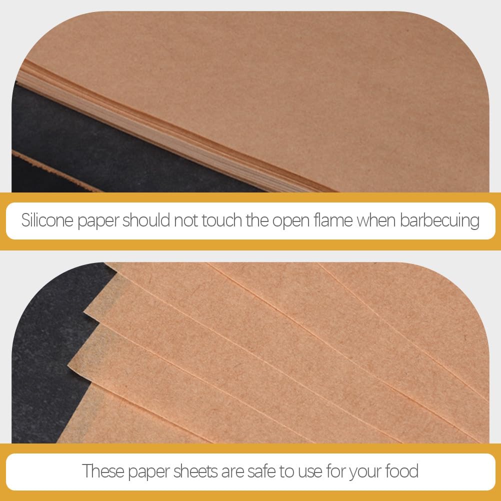Feuilles de Papier Sulfurisé 100pcs en Kraft pour Cakes et Bread