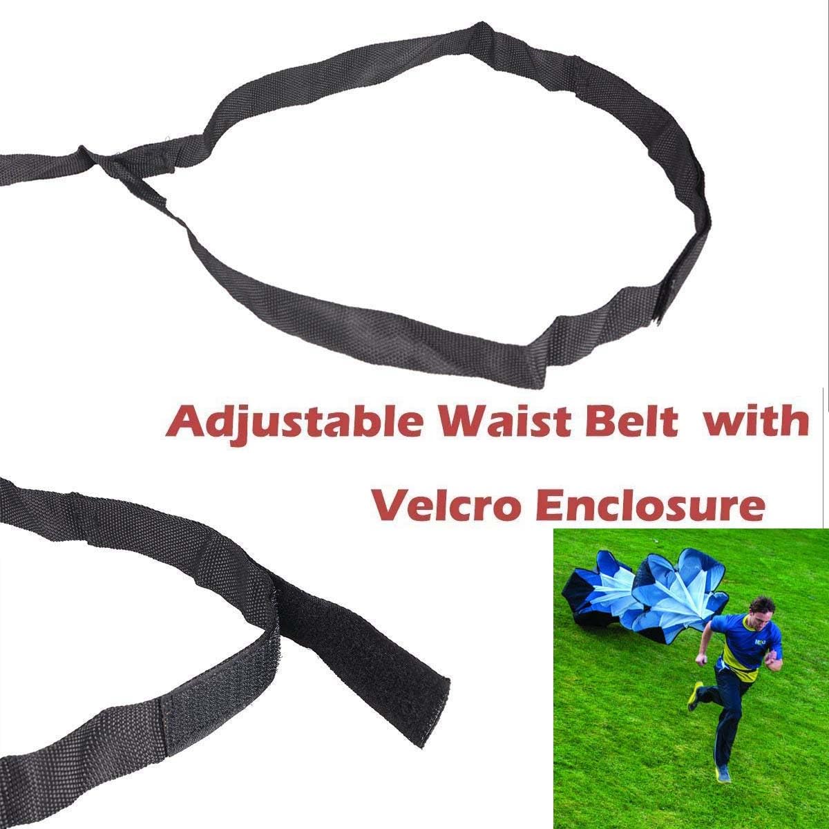 Paracadute da Corsa,Paracadute a Velocità 56 Pollici Paracadute Sportivo Paracadute da Allenamento di Velocità con Paracadute con Cinghia Regolabile Scivolo da Corsa per Stamina Forza Calcio Foratura