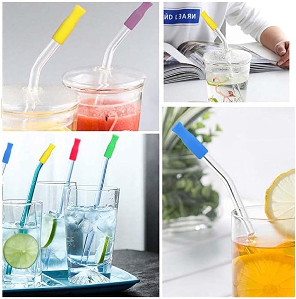 20 puntas coloridas de silicona para pitillos reutilizables miniatura 6