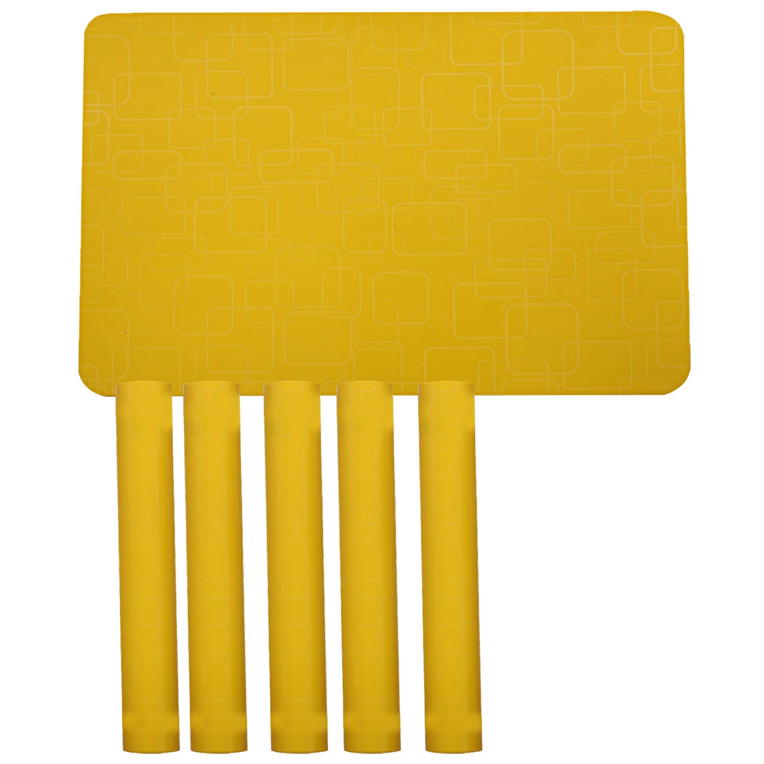 Kuber Industries Checkered Design PVC 6 Pieces Dining Table Placemat Set (Yellow), CTKTC13704
