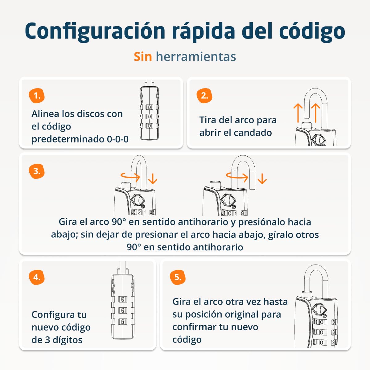 Candado TSA para maleta de viaje con indicador de apertura | Aprobado por la TSA | Candado de combinacion | Negro (6 uds.)