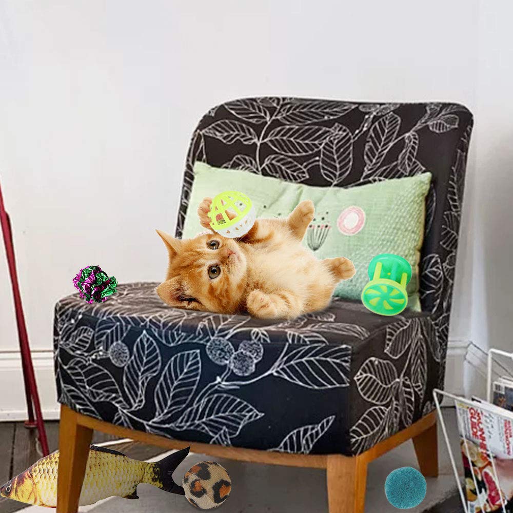 Kit Jouet Chats Animaux Domestiques Toys pour Chaton Minou,Jouet De Boule De Chat Tunnel Jeu 32 pièces