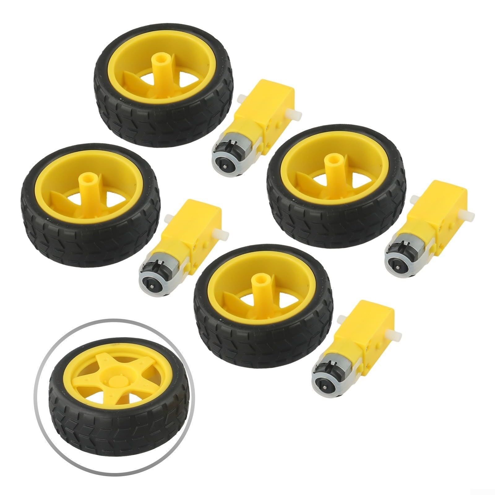 Rueda de plástico con motor de engranaje CC para coches robot Arduino, control de movimiento y aprendizaje STEM, perfecto para educación y competencia (36)