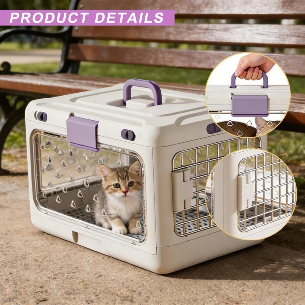 Jaula Plegable Transparente para Cachorros Y Gatos, Jaula Portátil para Perros Y Gatos, para Cachorros Y Conejos.
