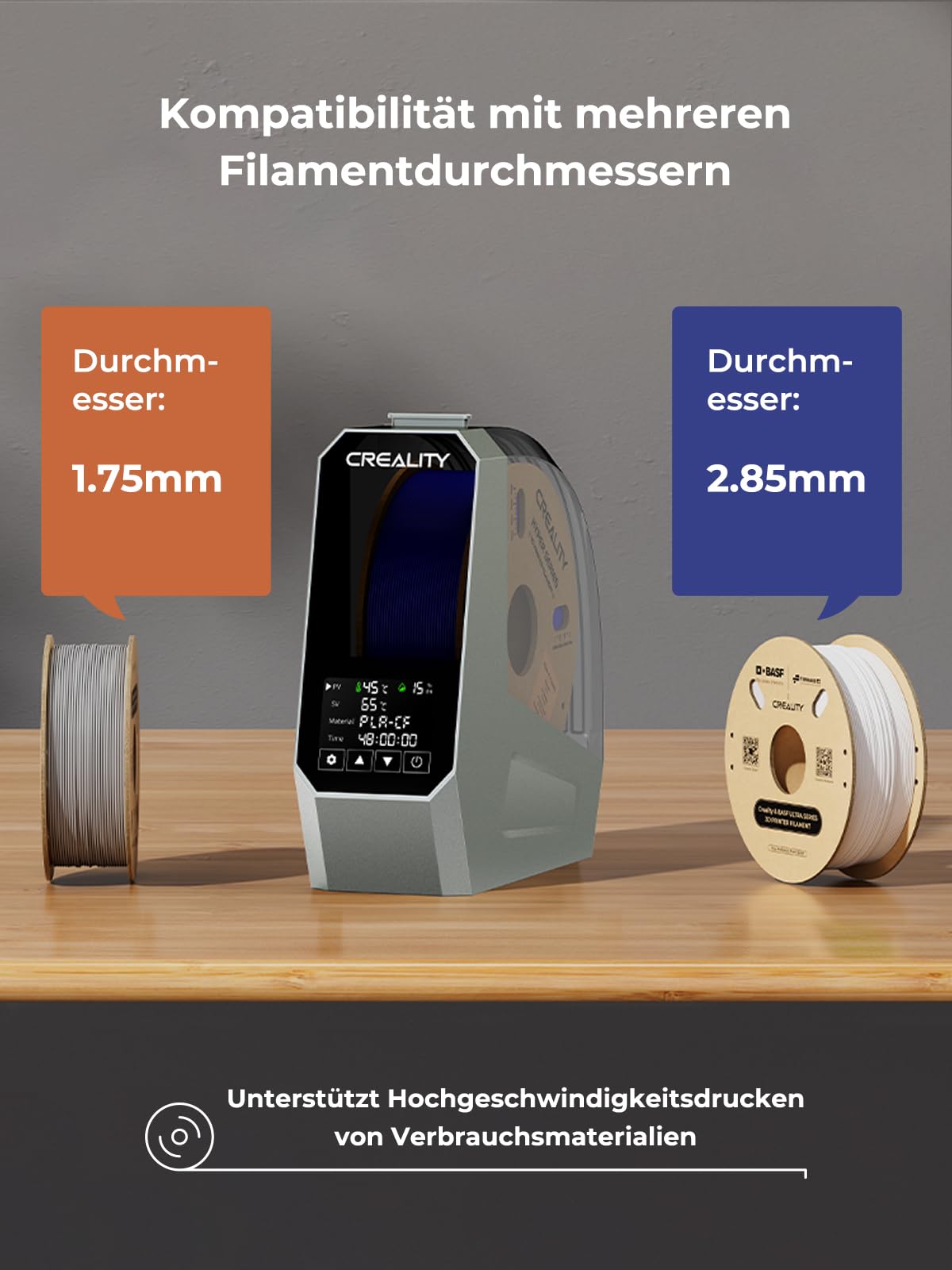 Creality Officiel Space PI - Secador de filamento, caja de secado para impresora 3D con calefacción de 360°, deshidratador de filamento mejorado para PLA, ABS, PETG, TPU 1,75/2,85 mm