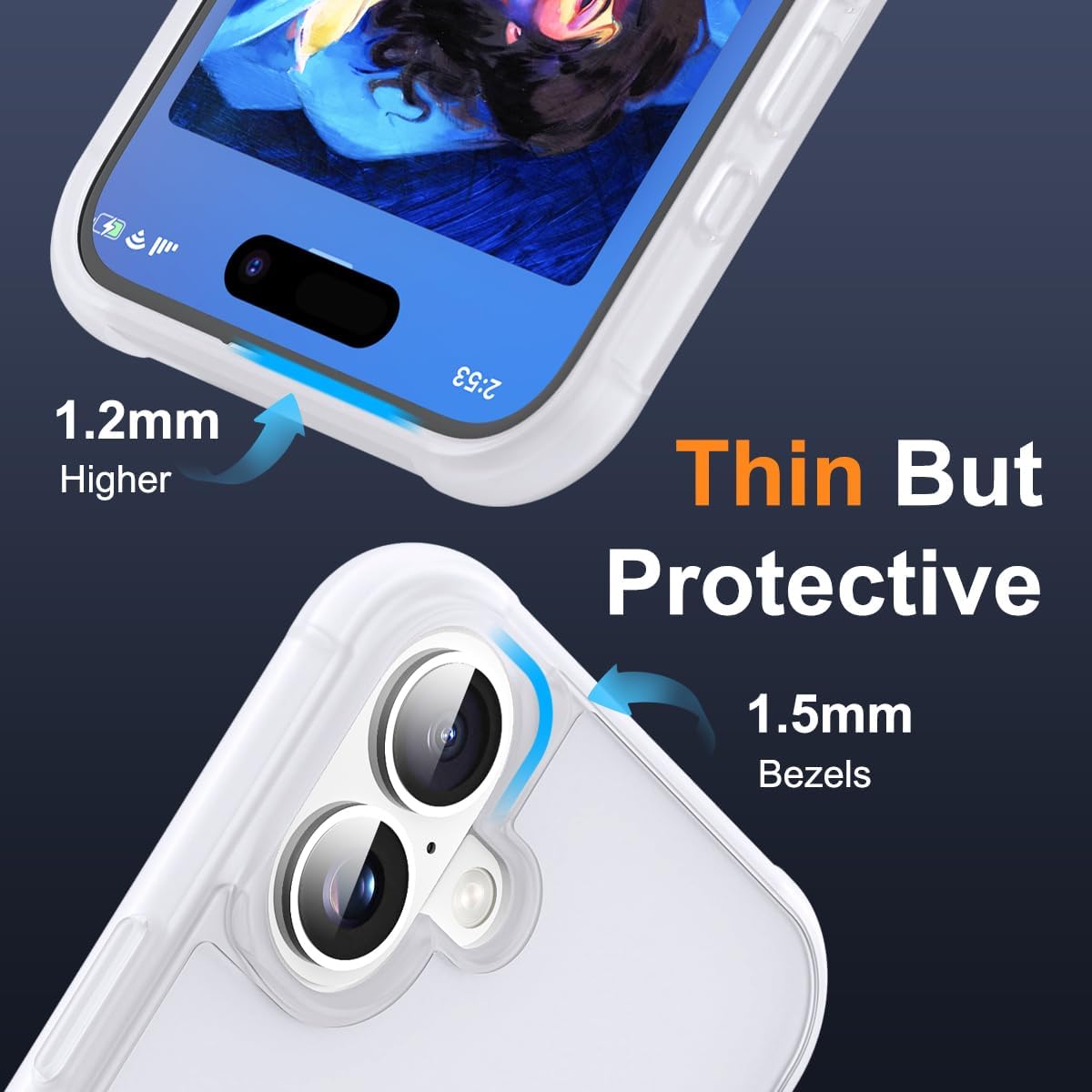 Compatible with iPhone 16 Case with Invisible Magnetic O-Ring Stand Military-Grade Phone Case for iPhone 16 6.1" [Compatible with Mag-Safe][Great Grip Feeling],Translucent - Image 6