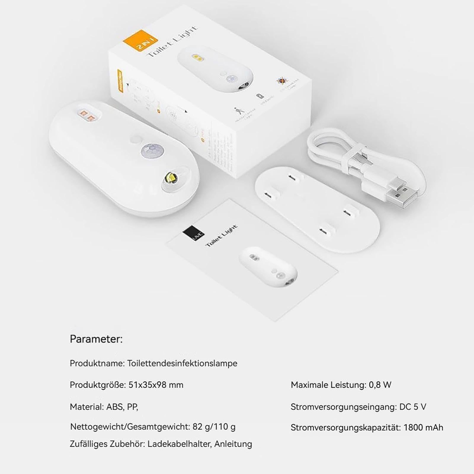 self cleaning uv toilet sanitizer and night light,uv licht gegen bakterien,uv-c lamp,selbstreinigendes uv-toiletten-desinfektionslicht 6 Farben, mit Nachtlicht & Bewegungssensor WC (A)