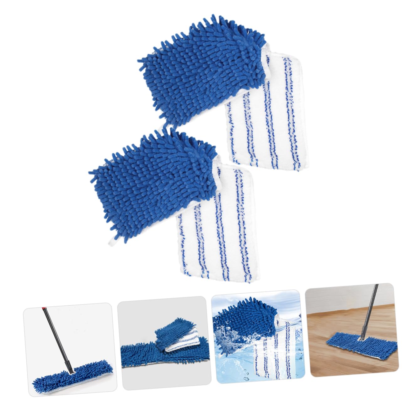 Ipetboom 6pezzi Panni Sostitutivi Chenille per Mop Ricambi Riutilizzabili per Pulizia Pavimenti Assorbe Sporcizia Compatibili con Superfici Ceramica e Piastrelle