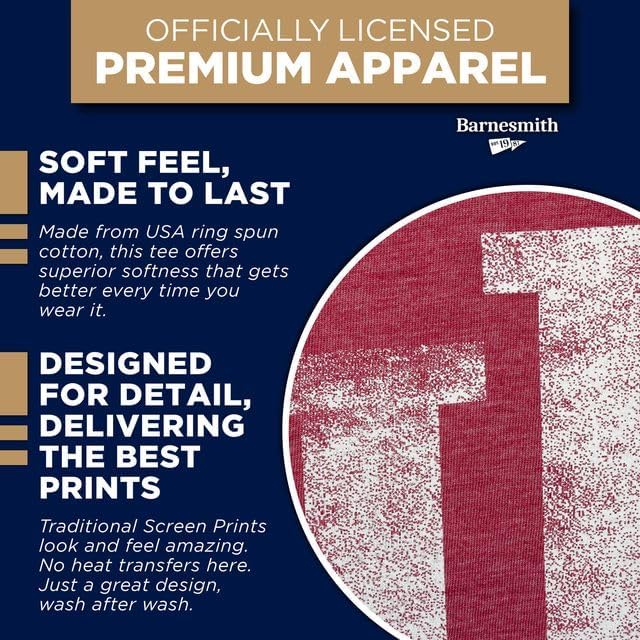Barnesmith NCAA Unisex Short-Sleeve Ring Spun T-Shirt, Premium Lightweight Cotton, Laude Design, Woven Sleeve Team Logo - Image 5