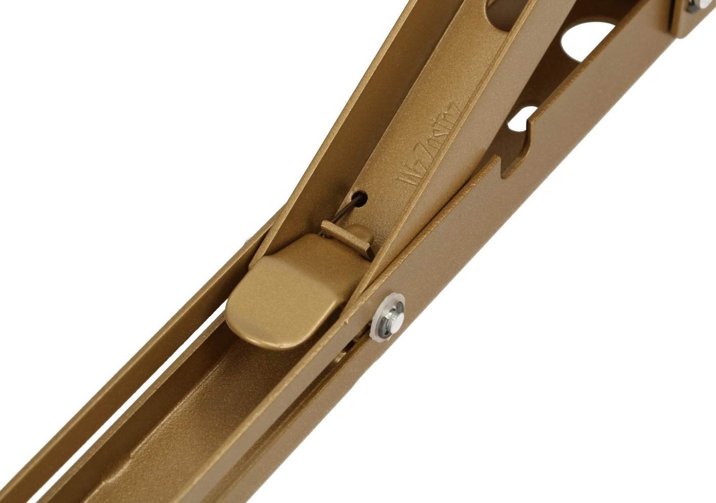 KOTARBAU® Juego de 2 escuadras abatibles para estanterías, baldas, estantes 400x300mm, Soporte de acero inoxidable, Dorado, Soporte plegable de esquina, Soporte de pared para ahorrar espacio, 100 kg