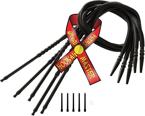 Hookah Disposable Hoses Pack of 9, Black + Mouthtips and