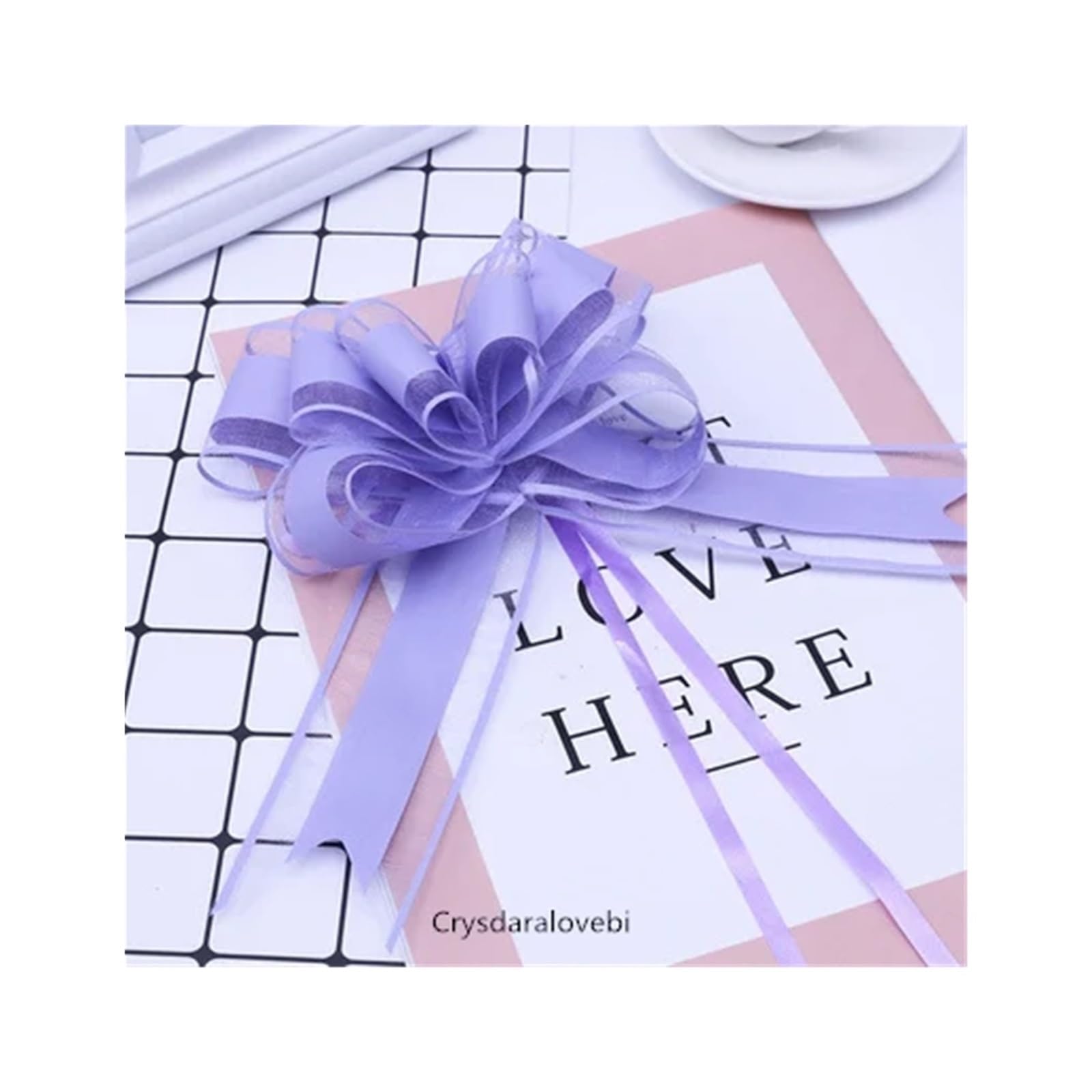 Xinglongs Bows & Ribbons 100pcs Large Size 50mm Beautiful Solid Color Pull Bow Ribbon Gift Packing Flower Bow Bowknot Party Wedding Car Room Decoration(Color3)