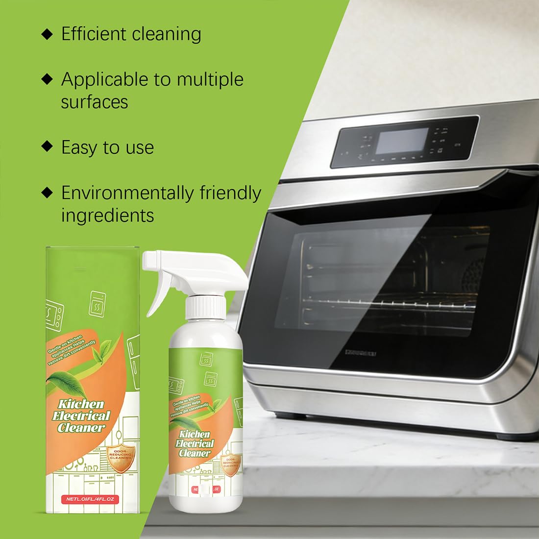 Electrolyzed Ion Kitchen Cleaner Spray, 2026 New Kitchen Appliance Cleaner, Multi Purpose Heavy Oil Stain Cleaners For Hold, Oven, Stove, Range Hood, Remove Stains And Dirt (2PCS)