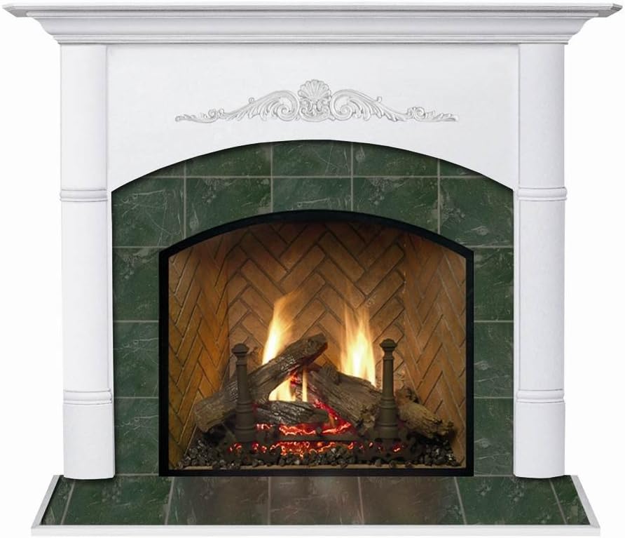 Viceroy Arched Flush Fireplace Mantel in Satin White Finish
